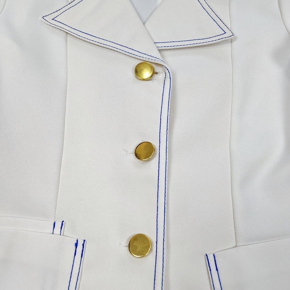 1970s Blazer Girls Vintage Jacket Chic White and Blue Tennis - Picture 4 of 7